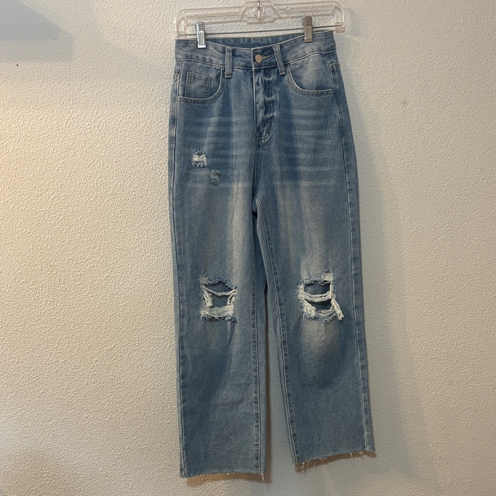 Shein Distressed Blue Jeans